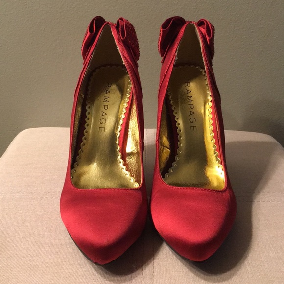 Rampage Red High Heels Size 8 US - Picture 4 of 7
